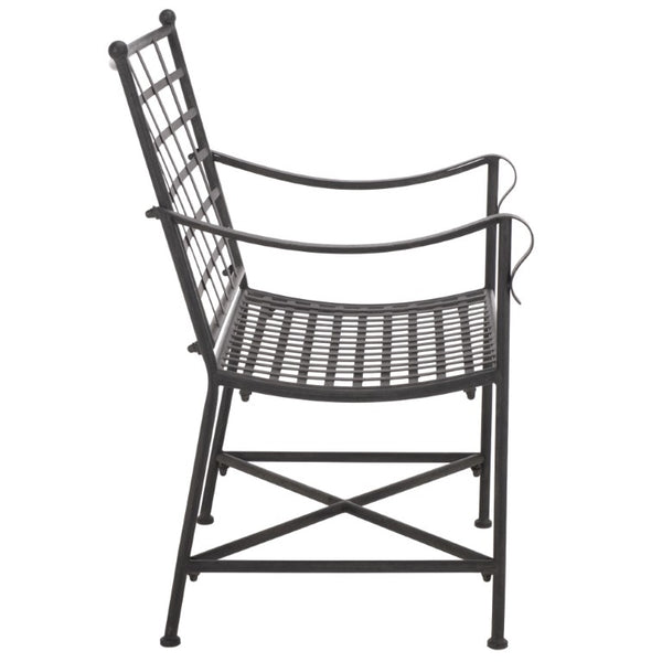 Safavieh Caledonia Outdoor Lounge Chair Set of 2 Powder Coated Metal Garden Patio Seating Black PAT5049E-SET2