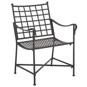 Safavieh Caledonia Outdoor Lounge Chair Set of 2 Powder Coated Metal Garden Patio Seating Black PAT5049E-SET2