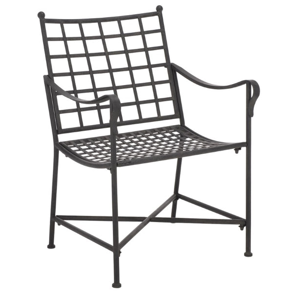 Safavieh Caledonia Outdoor Lounge Chair Set of 2 Powder Coated Metal Garden Patio Seating Black PAT5049E-SET2