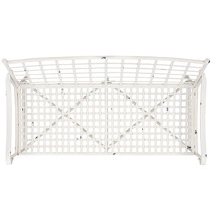 Safavieh Caledonia Outdoor Iron Bench Scrollwork Loveseat for Garden Patio or Balcony White PAT5050A
