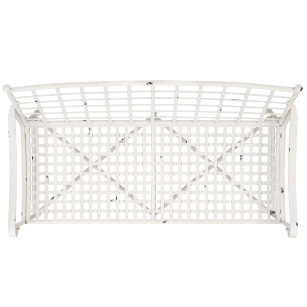 Safavieh Caledonia Outdoor Iron Bench Scrollwork Loveseat for Garden Patio or Balcony White PAT5050A