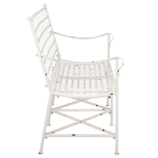 Safavieh Caledonia Outdoor Iron Bench Scrollwork Loveseat for Garden Patio or Balcony White PAT5050A