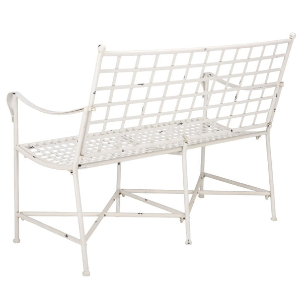 Safavieh Caledonia Outdoor Iron Bench Scrollwork Loveseat for Garden Patio or Balcony White PAT5050A