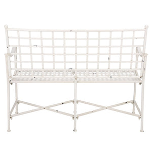 Safavieh Caledonia Outdoor Iron Bench Scrollwork Loveseat for Garden Patio or Balcony White PAT5050A