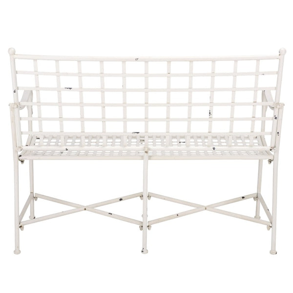 Safavieh Caledonia Outdoor Iron Bench Scrollwork Loveseat for Garden Patio or Balcony White PAT5050A