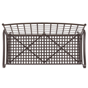 Safavieh Caledonia Outdoor Iron Bench Scrollwork Loveseat for Garden Patio or Balcony Brown PAT5050B