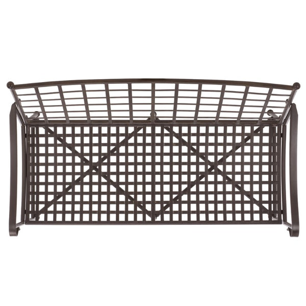 Safavieh Caledonia Outdoor Iron Bench Scrollwork Loveseat for Garden Patio or Balcony Brown PAT5050B
