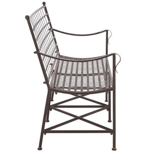 Safavieh Caledonia Outdoor Iron Bench Scrollwork Loveseat for Garden Patio or Balcony Brown PAT5050B