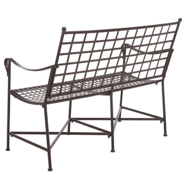 Safavieh Caledonia Outdoor Iron Bench Scrollwork Loveseat for Garden Patio or Balcony Brown PAT5050B