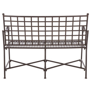 Safavieh Caledonia Outdoor Iron Bench Scrollwork Loveseat for Garden Patio or Balcony Brown PAT5050B
