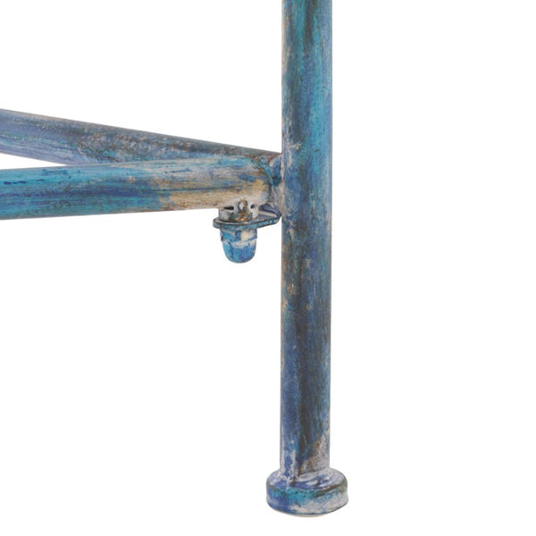 Safavieh Caledonia Outdoor Iron Bench Scrollwork Loveseat for Garden Patio or Balcony Blue PAT5050C