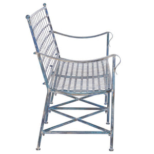 Safavieh Caledonia Outdoor Iron Bench Scrollwork Loveseat for Garden Patio or Balcony Blue PAT5050C