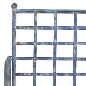 Safavieh Caledonia Outdoor Iron Bench Scrollwork Loveseat for Garden Patio or Balcony Blue PAT5050C