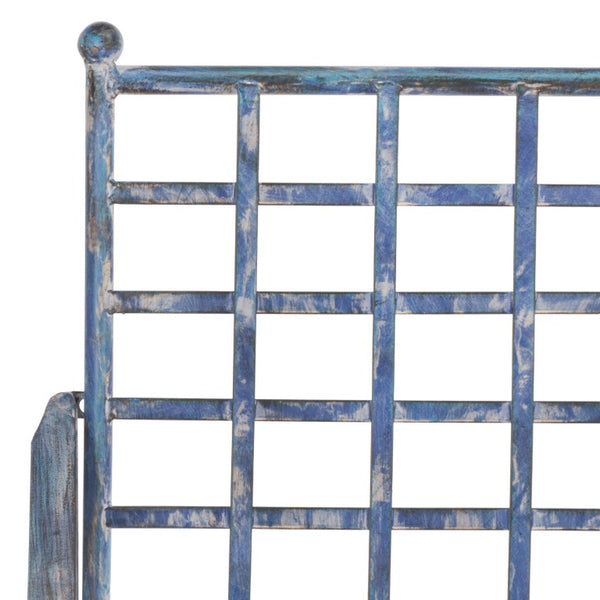 Safavieh Caledonia Outdoor Iron Bench Scrollwork Loveseat for Garden Patio or Balcony Blue PAT5050C