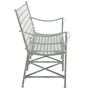 Safavieh Caledonia Outdoor Iron Bench Scrollwork Loveseat for Garden Patio or Balcony Green PAT5050D