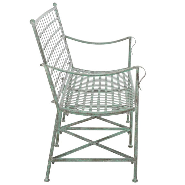 Safavieh Caledonia Outdoor Iron Bench Scrollwork Loveseat for Garden Patio or Balcony Green PAT5050D