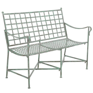 Safavieh Caledonia Outdoor Iron Bench Scrollwork Loveseat for Garden Patio or Balcony Green PAT5050D