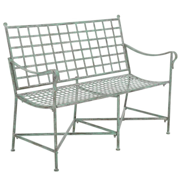 Safavieh Caledonia Outdoor Iron Bench Scrollwork Loveseat for Garden Patio or Balcony Green PAT5050D