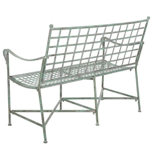 Safavieh Caledonia Outdoor Iron Bench Scrollwork Loveseat for Garden Patio or Balcony Green PAT5050D