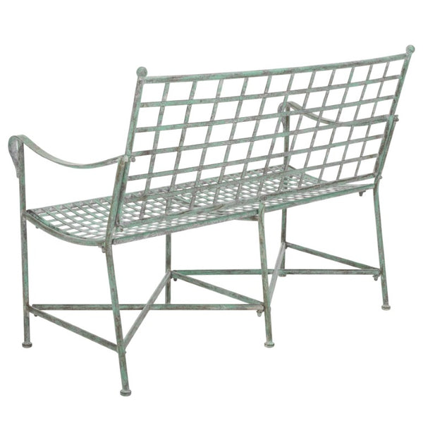 Safavieh Caledonia Outdoor Iron Bench Scrollwork Loveseat for Garden Patio or Balcony Green PAT5050D