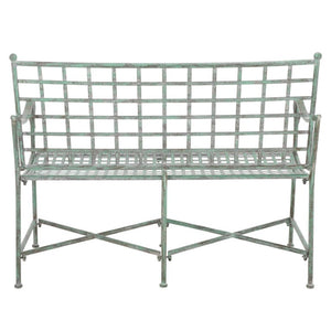 Safavieh Caledonia Outdoor Iron Bench Scrollwork Loveseat for Garden Patio or Balcony Green PAT5050D