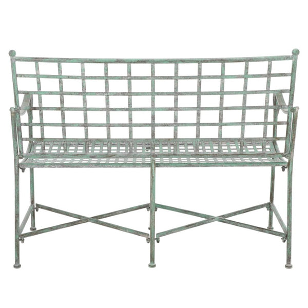 Safavieh Caledonia Outdoor Iron Bench Scrollwork Loveseat for Garden Patio or Balcony Green PAT5050D