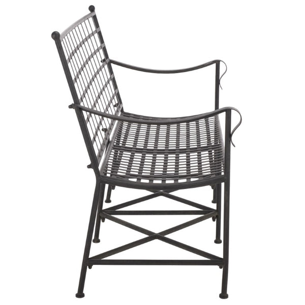 Safavieh Caledonia Outdoor Iron Bench Scrollwork Loveseat for Garden Patio or Balcony Black PAT5050E