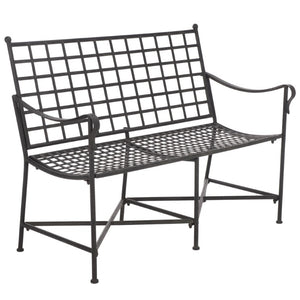 Safavieh Caledonia Outdoor Iron Bench Scrollwork Loveseat for Garden Patio or Balcony Black PAT5050E