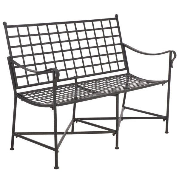 Safavieh Caledonia Outdoor Iron Bench Scrollwork Loveseat for Garden Patio or Balcony Black PAT5050E
