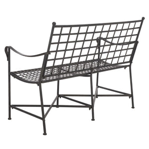 Safavieh Caledonia Outdoor Iron Bench Scrollwork Loveseat for Garden Patio or Balcony Black PAT5050E