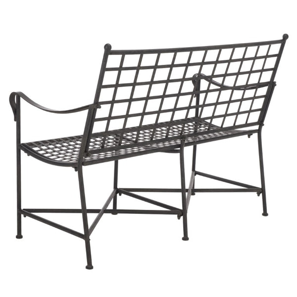Safavieh Caledonia Outdoor Iron Bench Scrollwork Loveseat for Garden Patio or Balcony Black PAT5050E