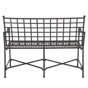 Safavieh Caledonia Outdoor Iron Bench Scrollwork Loveseat for Garden Patio or Balcony Black PAT5050E