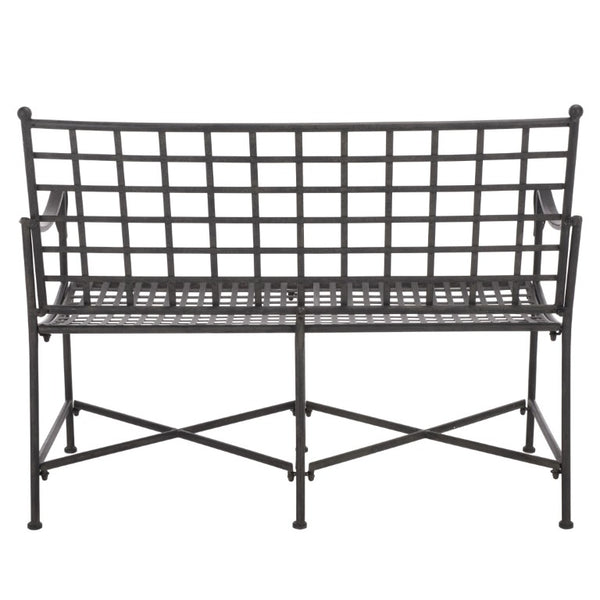 Safavieh Caledonia Outdoor Iron Bench Scrollwork Loveseat for Garden Patio or Balcony Black PAT5050E