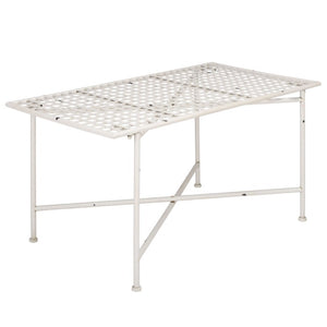 Safavieh Caledonia Metal Coffee Table Vintage Farmhouse Style Low Profile Rectangular Living Room Off White PAT5051A