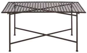 Safavieh Caledonia Metal Coffee Table Vintage Farmhouse Style Low Profile Rectangular Living Room Brown PAT5051B