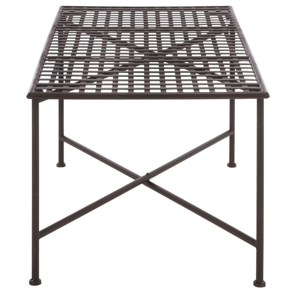 Safavieh Caledonia Metal Coffee Table Vintage Farmhouse Style Low Profile Rectangular Living Room Brown PAT5051B