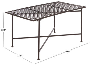Safavieh Caledonia Metal Coffee Table Vintage Farmhouse Style Low Profile Rectangular Living Room Brown PAT5051B