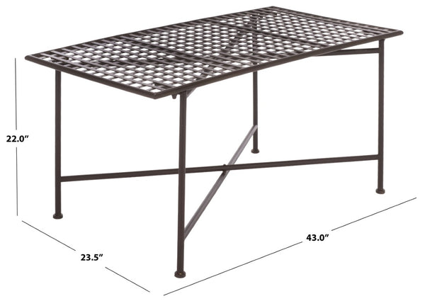 Safavieh Caledonia Metal Coffee Table Vintage Farmhouse Style Low Profile Rectangular Living Room Brown PAT5051B