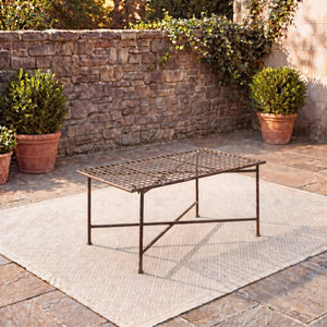 Safavieh Caledonia Metal Coffee Table Vintage Farmhouse Style Low Profile Rectangular Living Room Brown PAT5051B