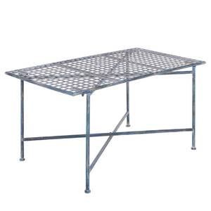 Safavieh Caledonia Metal Coffee Table Vintage Farmhouse Style Low Profile Rectangular Living Room Blue PAT5051C