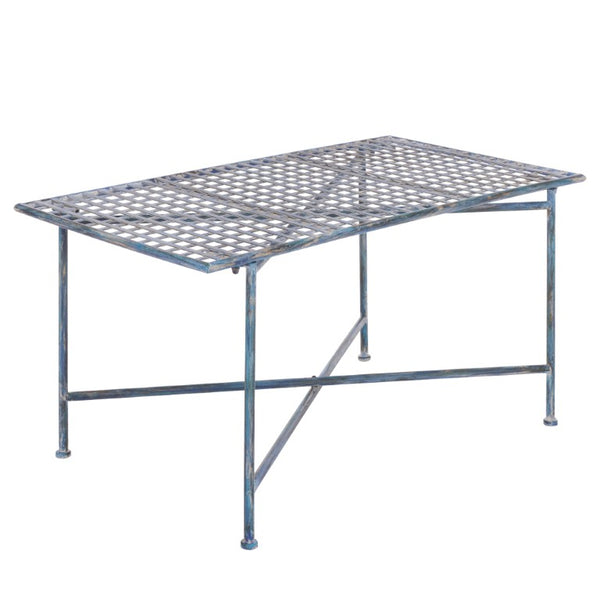 Safavieh Caledonia Metal Coffee Table Vintage Farmhouse Style Low Profile Rectangular Living Room Blue PAT5051C