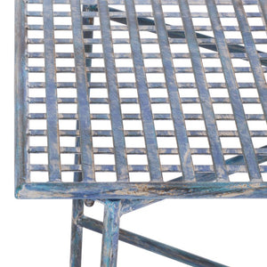 Safavieh Caledonia Metal Coffee Table Vintage Farmhouse Style Low Profile Rectangular Living Room Blue PAT5051C