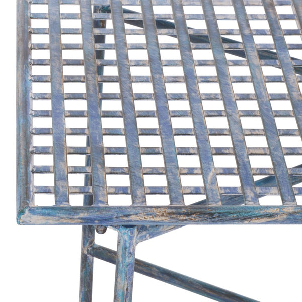Safavieh Caledonia Metal Coffee Table Vintage Farmhouse Style Low Profile Rectangular Living Room Blue PAT5051C