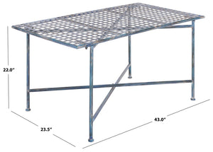 Safavieh Caledonia Metal Coffee Table Vintage Farmhouse Style Low Profile Rectangular Living Room Blue PAT5051C