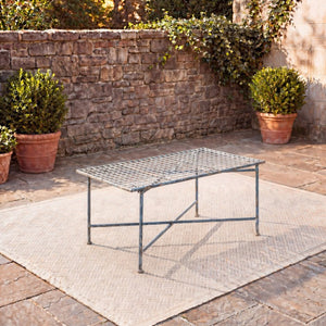 Safavieh Caledonia Metal Coffee Table Vintage Farmhouse Style Low Profile Rectangular Living Room Blue PAT5051C