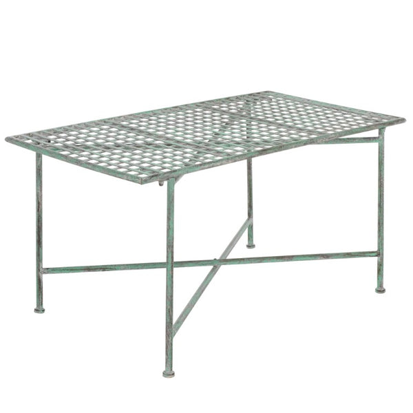 Safavieh Caledonia Metal Coffee Table Vintage Farmhouse Style Low Profile Rectangular Living Room Dark Green PAT5051D