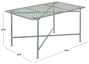 Safavieh Caledonia Metal Coffee Table Vintage Farmhouse Style Low Profile Rectangular Living Room Dark Green PAT5051D