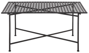 Safavieh Caledonia Metal Coffee Table Vintage Farmhouse Style Low Profile Rectangular Living Room Black PAT5051E