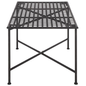 Safavieh Caledonia Metal Coffee Table Vintage Farmhouse Style Low Profile Rectangular Living Room Black PAT5051E