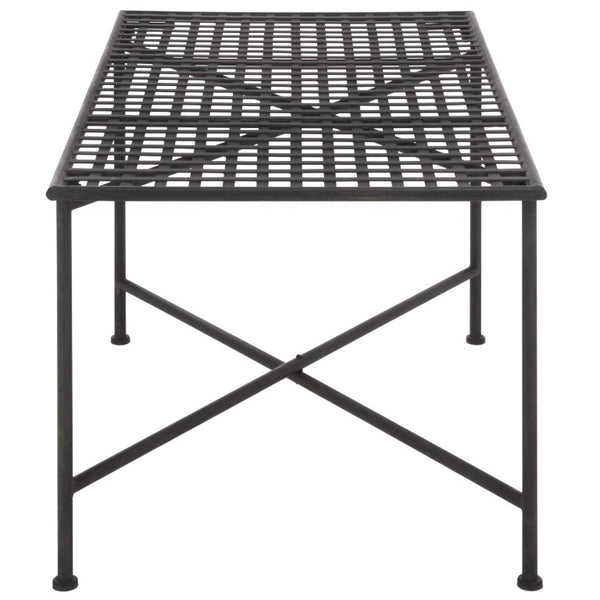 Safavieh Caledonia Metal Coffee Table Vintage Farmhouse Style Low Profile Rectangular Living Room Black PAT5051E